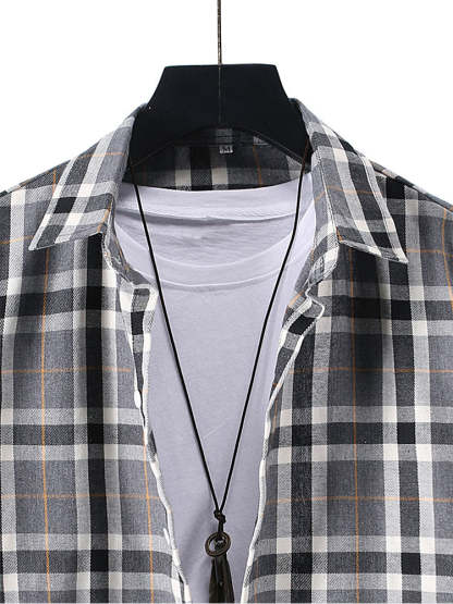 Button Up Plaid Shirt-Vacay Outfit