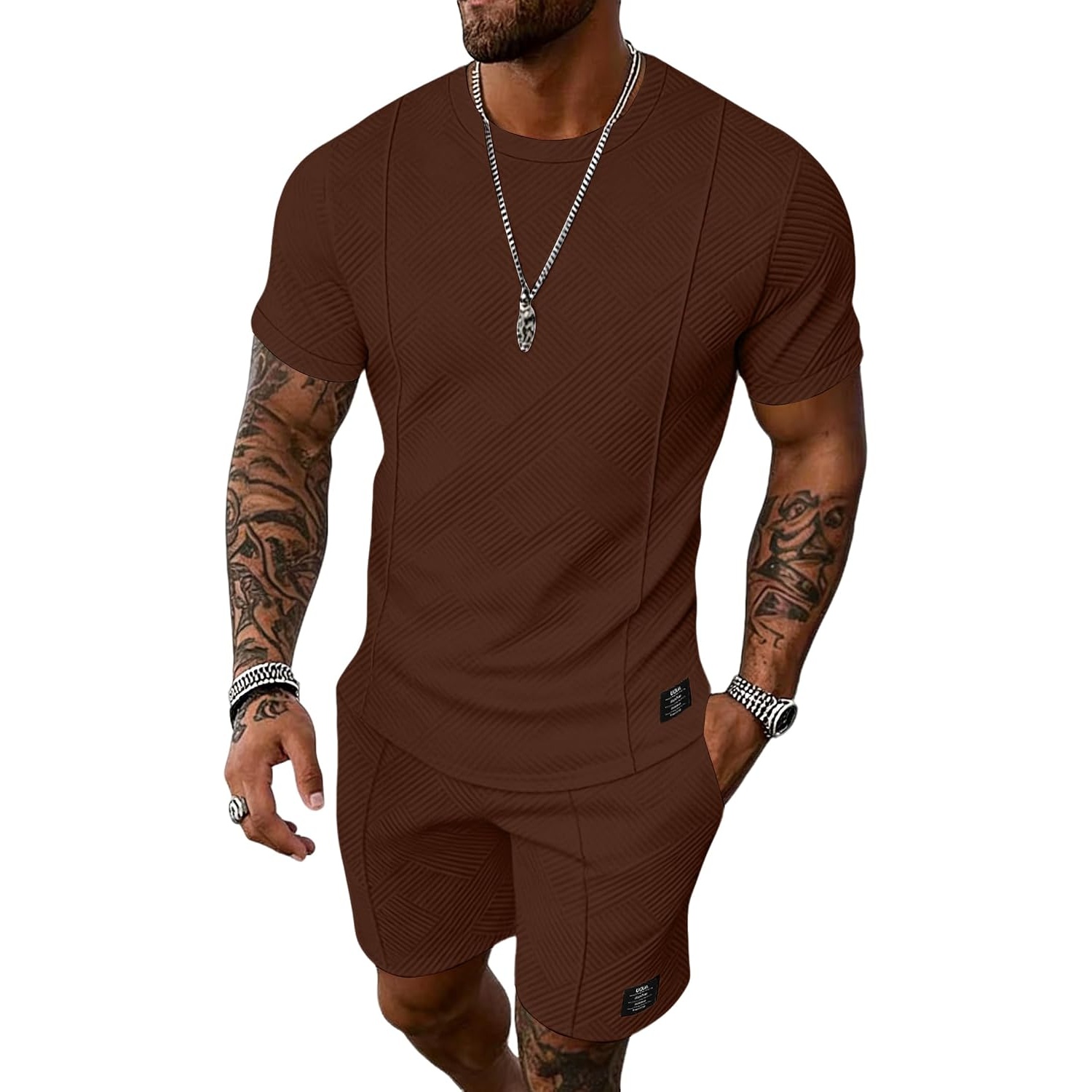Casual Summer Athletic Shorts And Tshirt Set  For Men