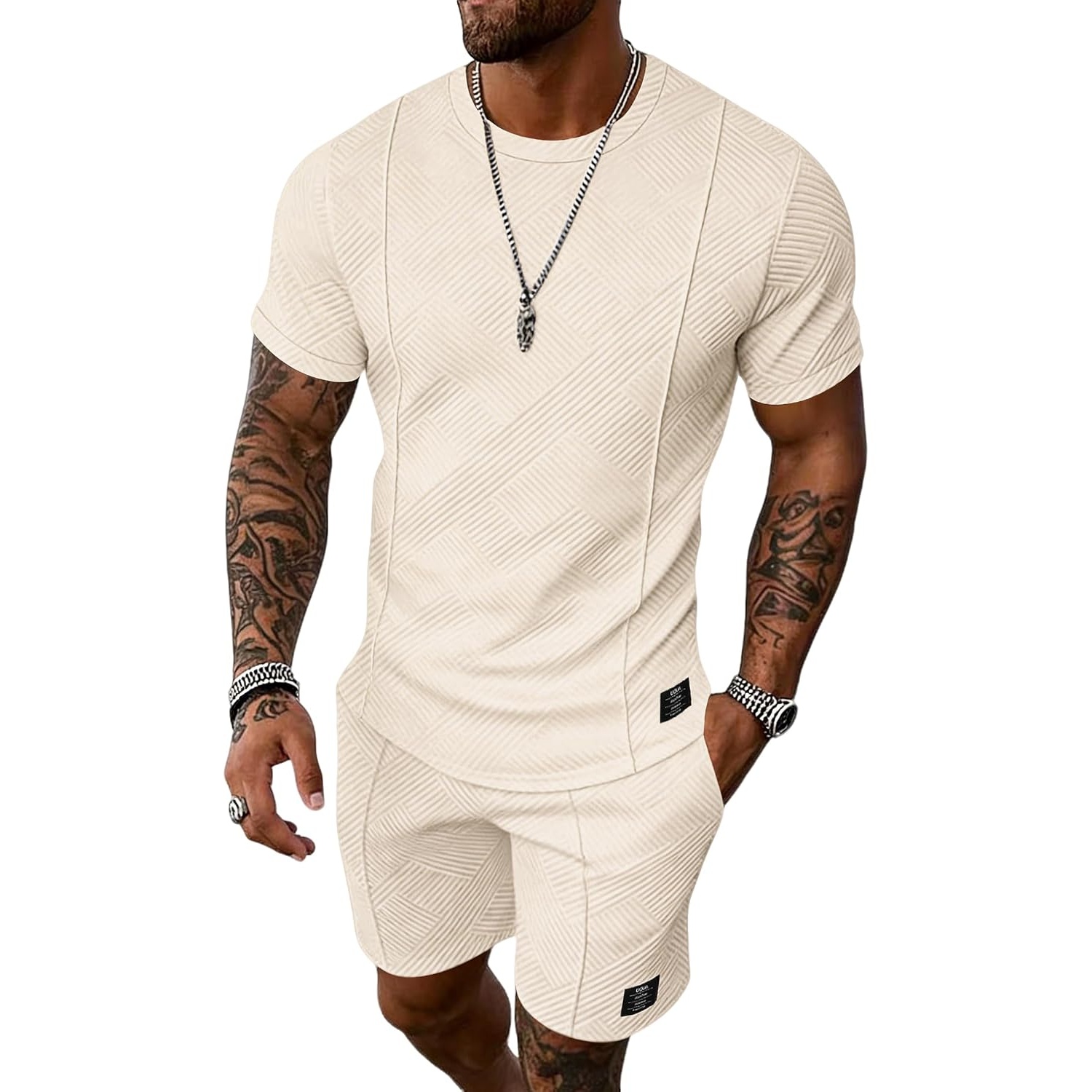 Casual Summer Athletic Shorts And Tshirt Set  For Men