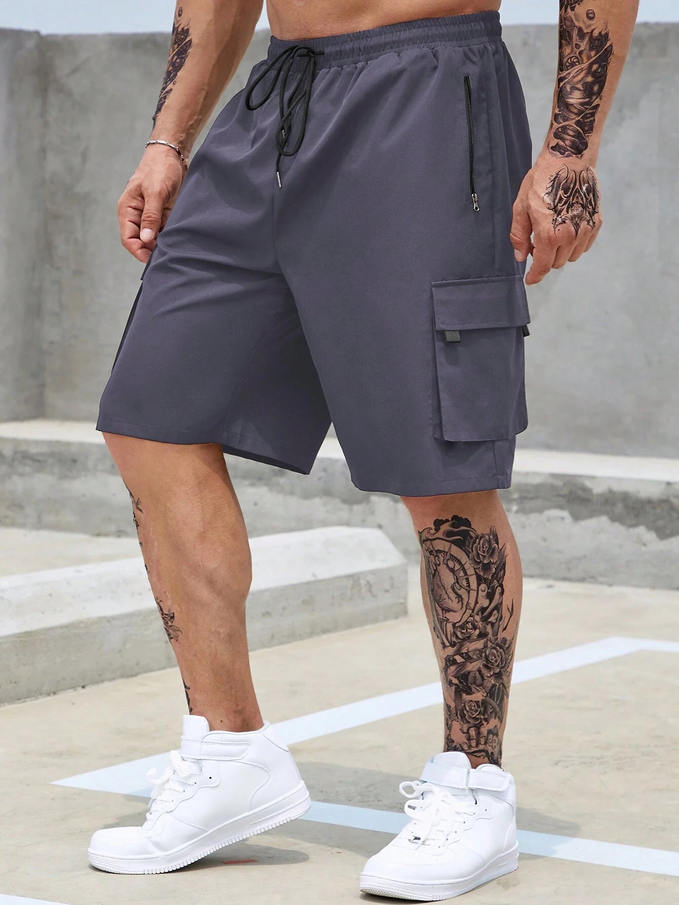 Casual Athletic Cargo Shorts-Vacay Outfit