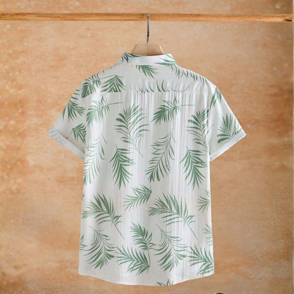 Floral Tree Print Button Up Shirt For Men