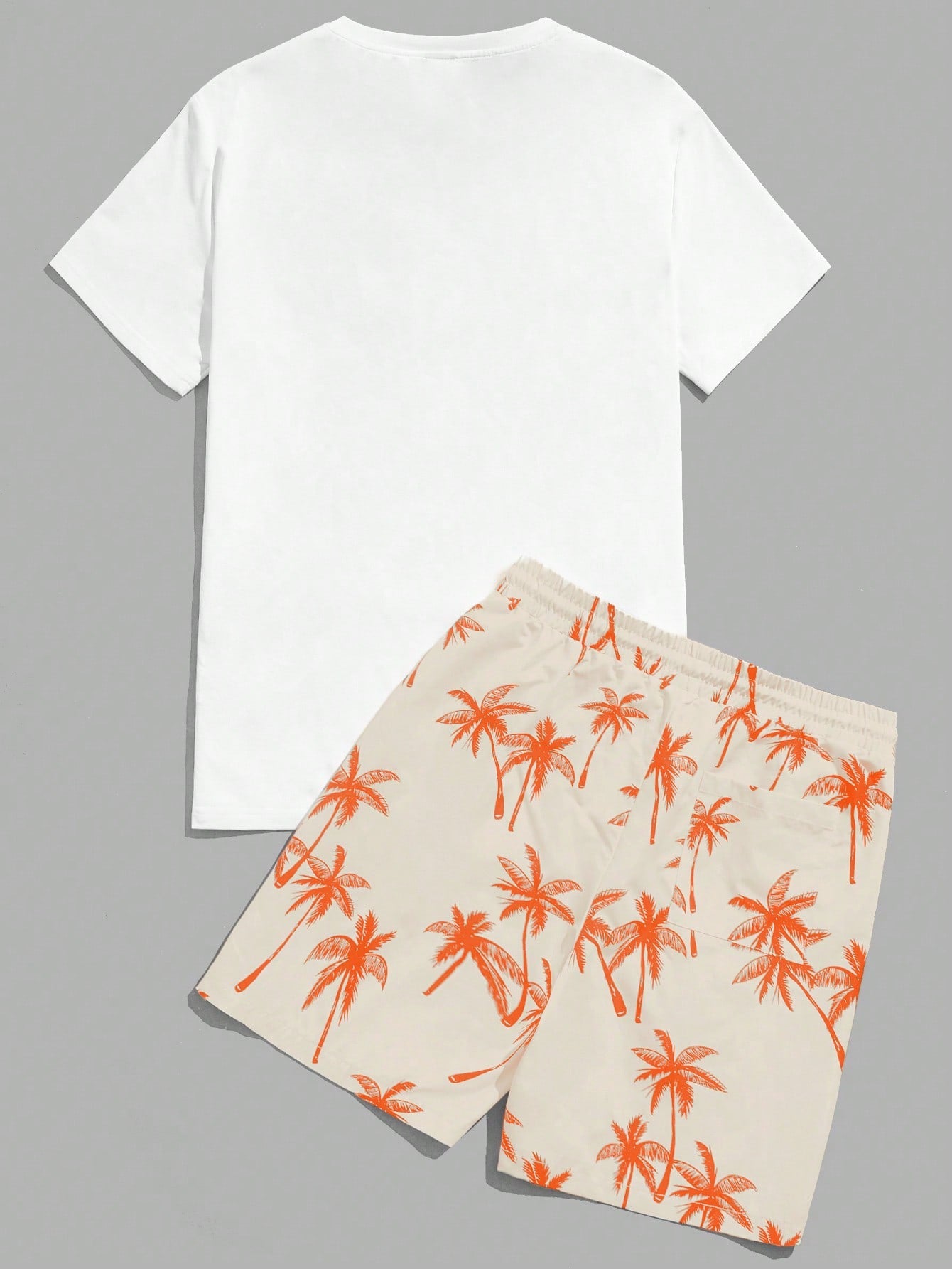 Palm Breeze Tee And Shorts Set-Vacay Outfit