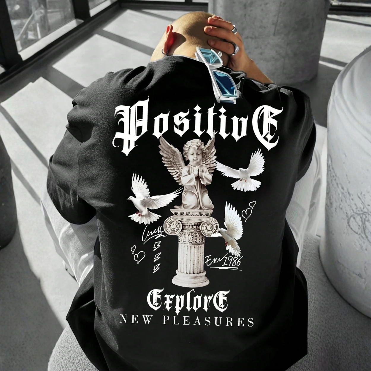 Printed Pattern Round Short Sleeve T Shirt For Men