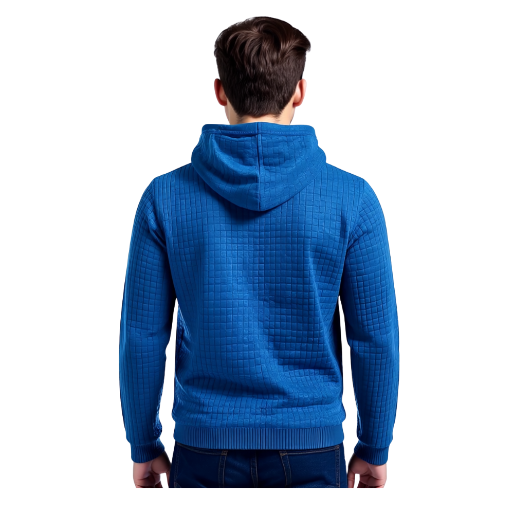 Men Hooded Sweatshirt With Long Sleeves And Drawstring Design