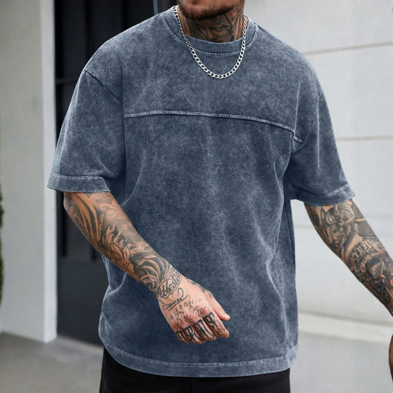 Casual Washed Short Sleeve T Shirt For Men