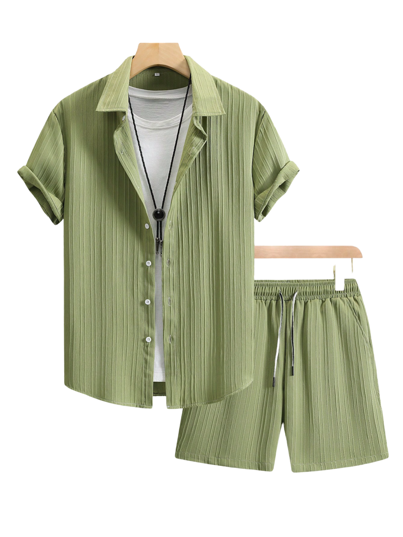 Monochrome Moods Shirt and Shorts Combo Set-Vacay Outfit