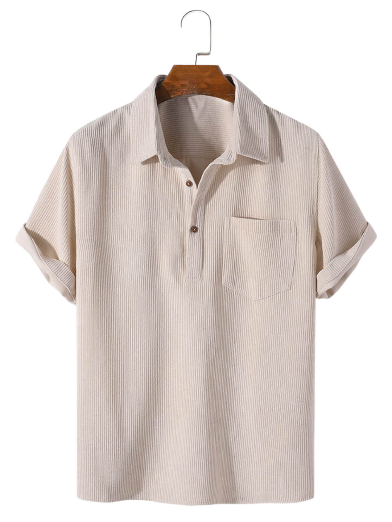 Classic Ribbed Short Sleeve Shirt-Vacay Outfit