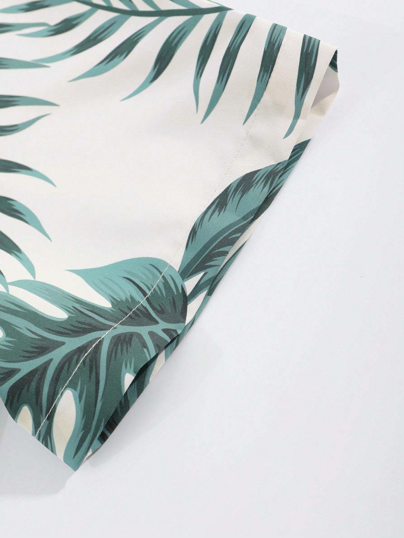 Tropical Print Shirt And Drawstring Shorts-Vacay Outfit