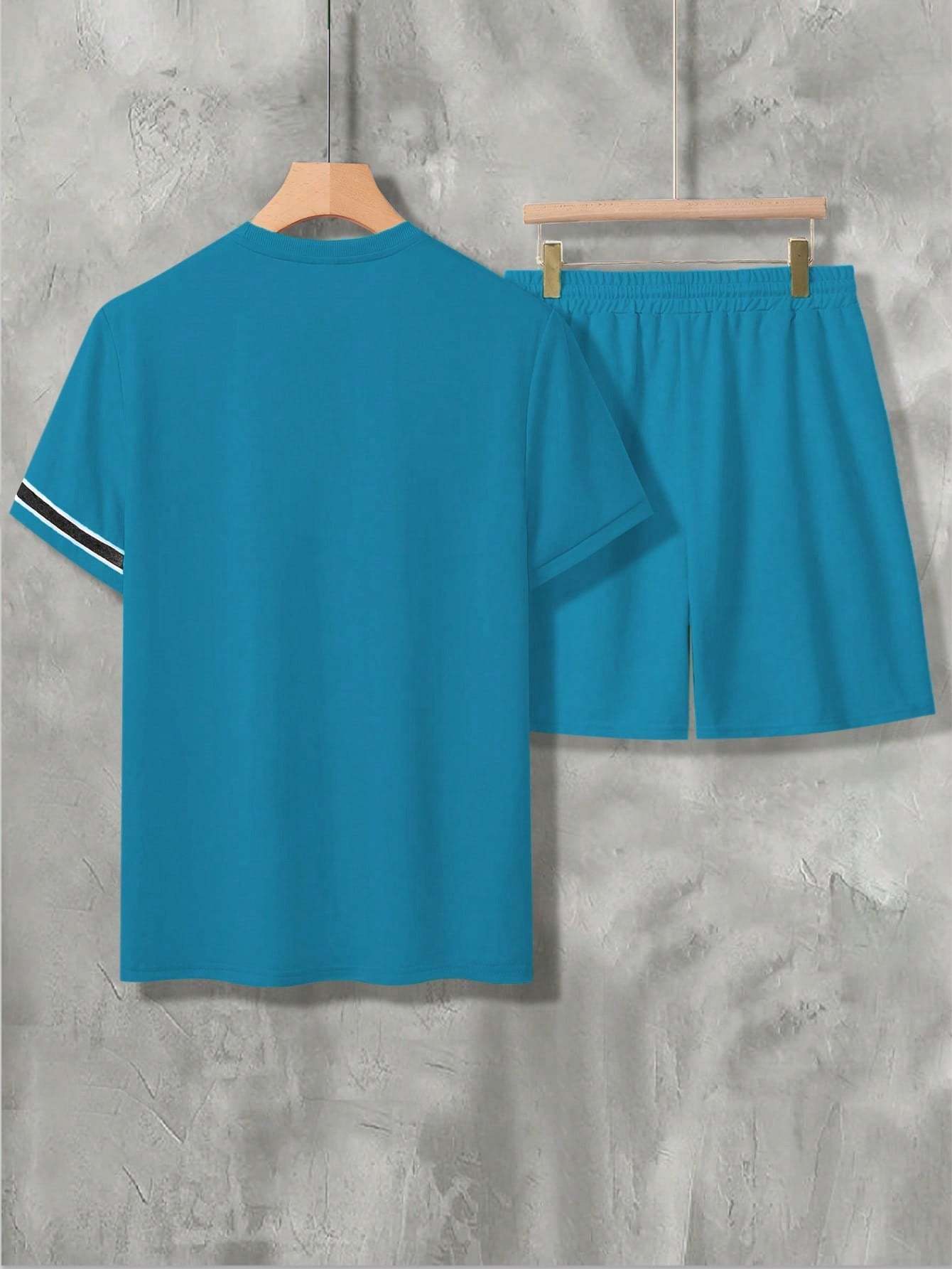 Midnight Athletic T Shirt And Shorts Set-Vacay Outfit
