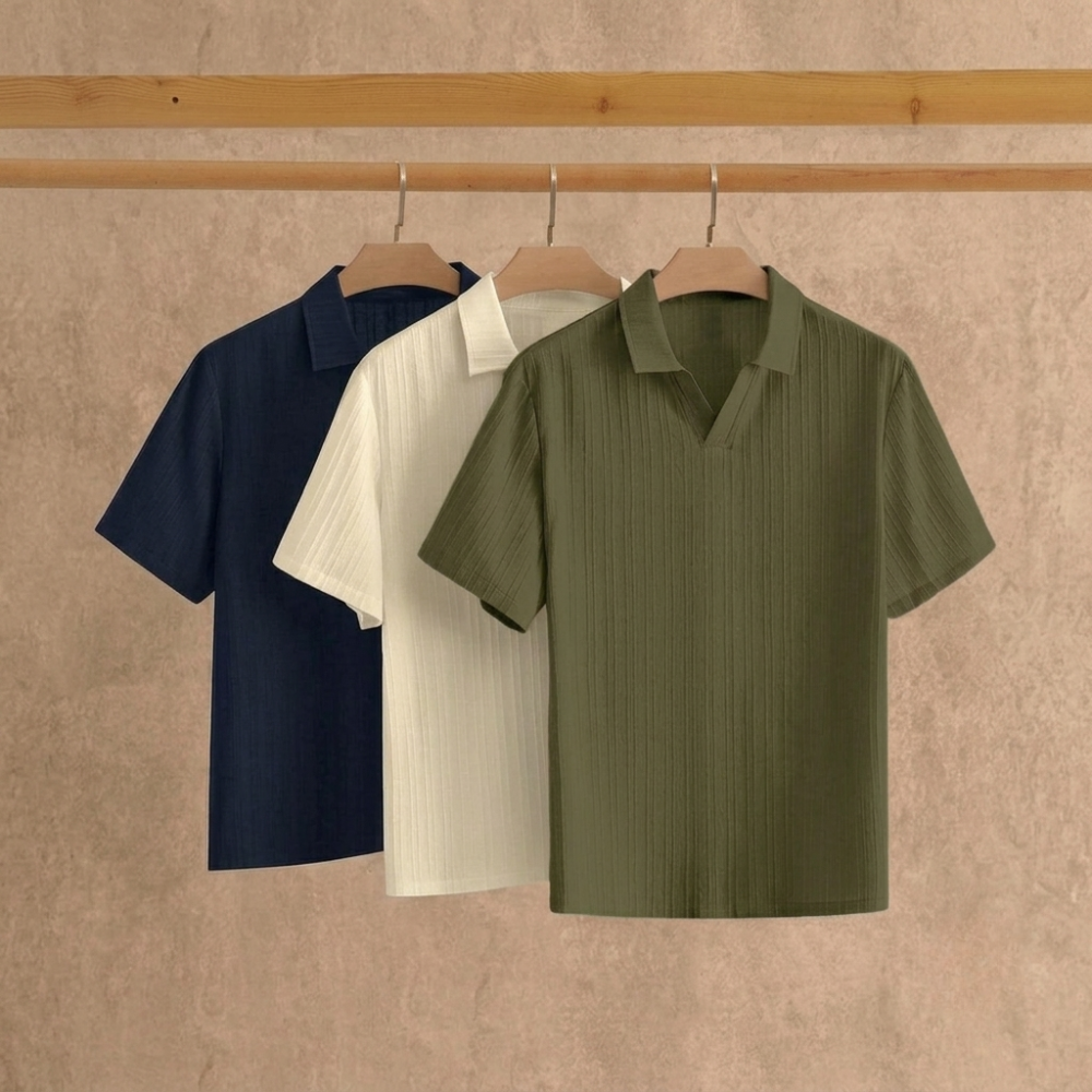 Minimalist Short Sleeve Polo Shirt Set For Men