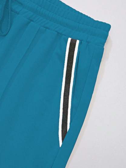 Midnight Athletic T Shirt And Shorts Set-Vacay Outfit