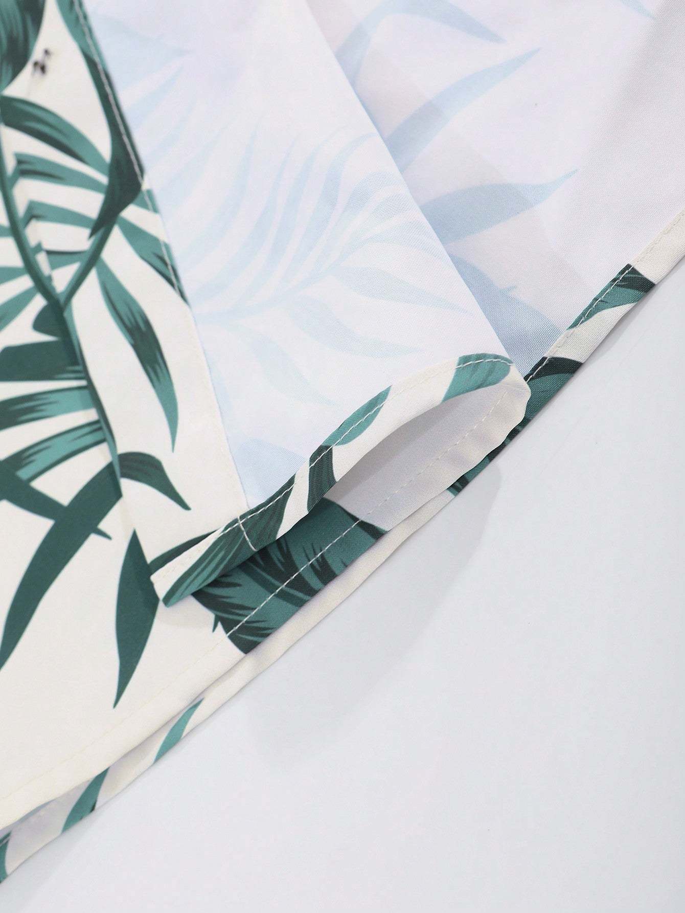 Tropical Print Shirt And Drawstring Shorts-Vacay Outfit