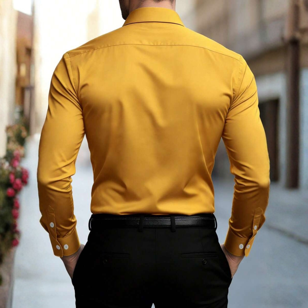Long Sleeve Button Down Business Casual Formal Office Shirt For Men