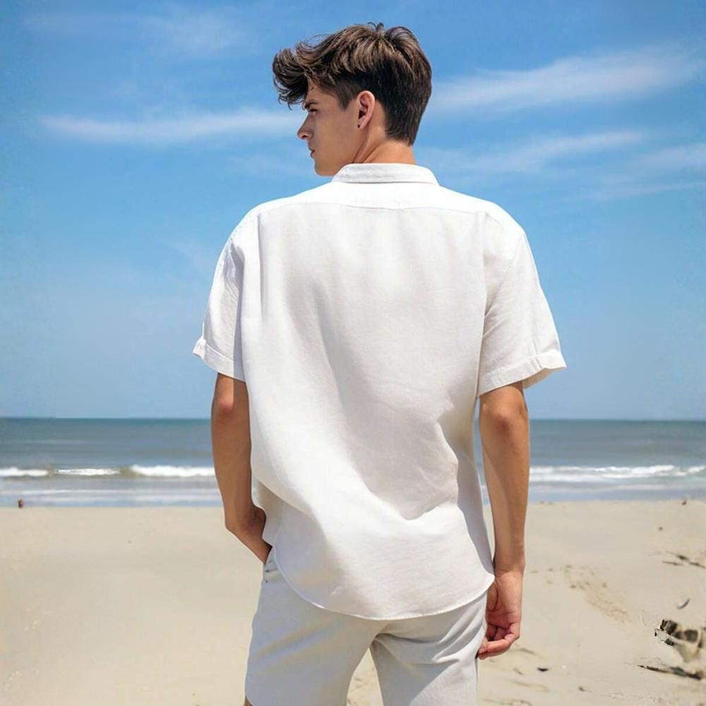 Hawaiian Beach Casual Short Sleeve Fashion Style Shirt Jacket For Men