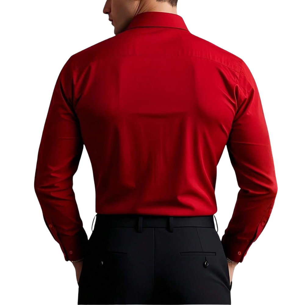 Formal Solid Long Sleeve Commuter Professional Business Shirt For Men