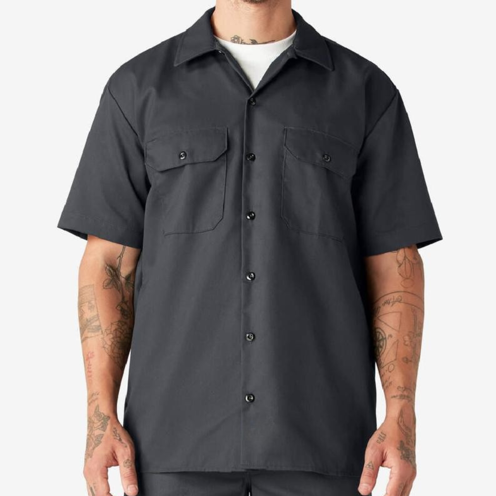 Casual Short Sleeve Classic Fit Plain Shirt For Men
