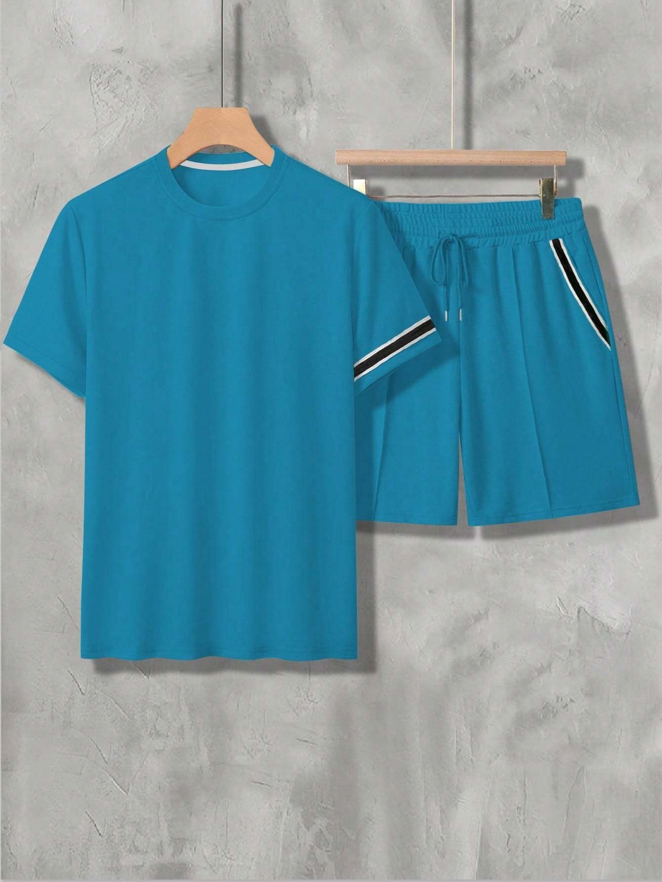 Midnight Athletic T Shirt And Shorts Set-Vacay Outfit