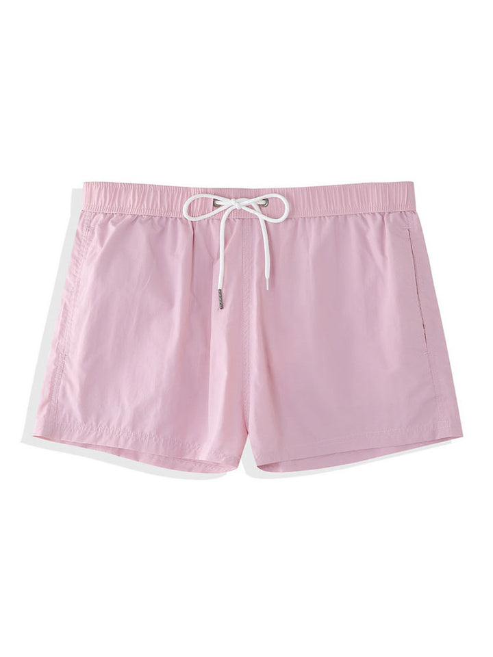 Gradient Color Print Shirt And Short Length Swim Shorts-Vacay Outfit