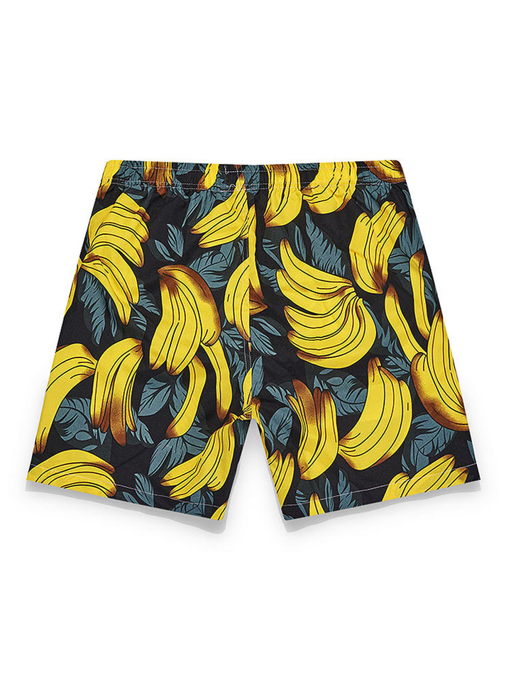 Banana Print Shirt And Swim Shorts-Vacay Outfit