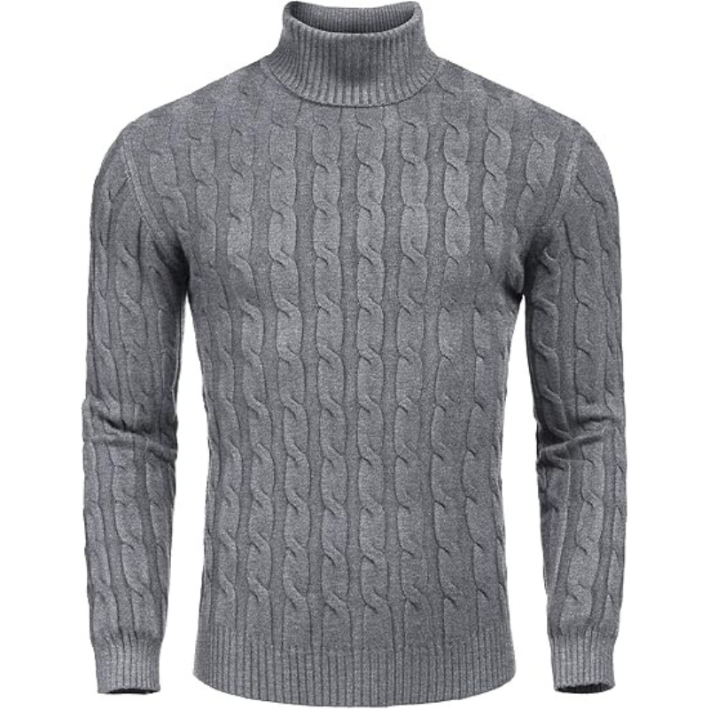 Casual Slim Fit Sweater With Twisted Knitted Design For Men