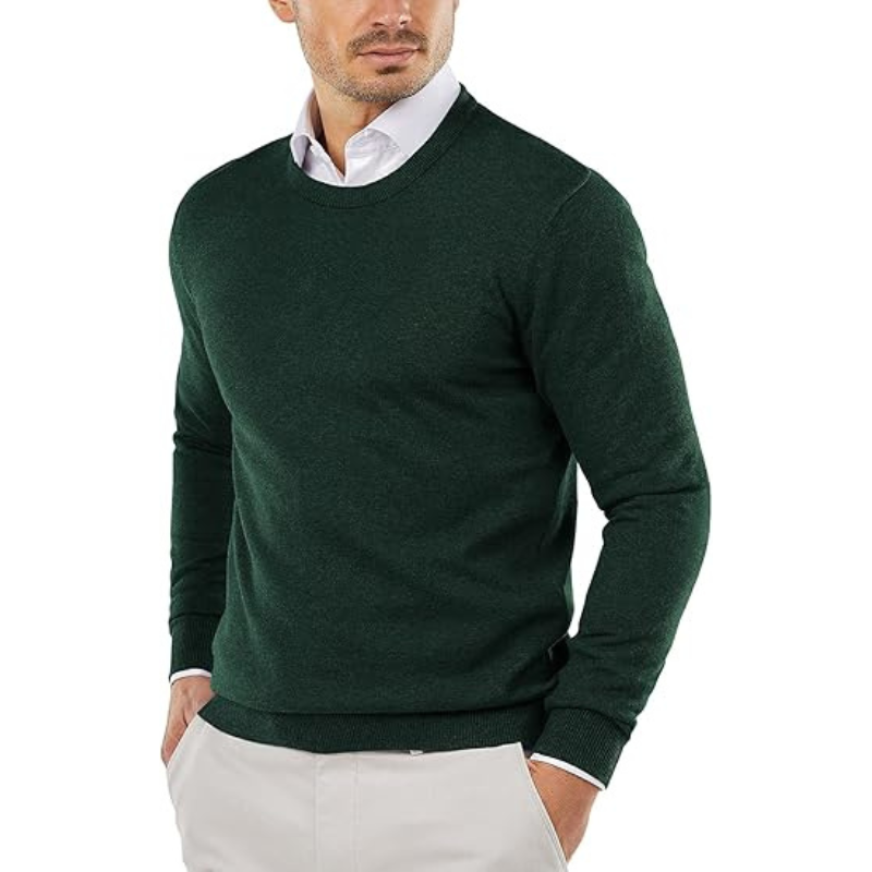 Mens Crew Neck Sweater Slim Fit Lightweight Sweatshirts