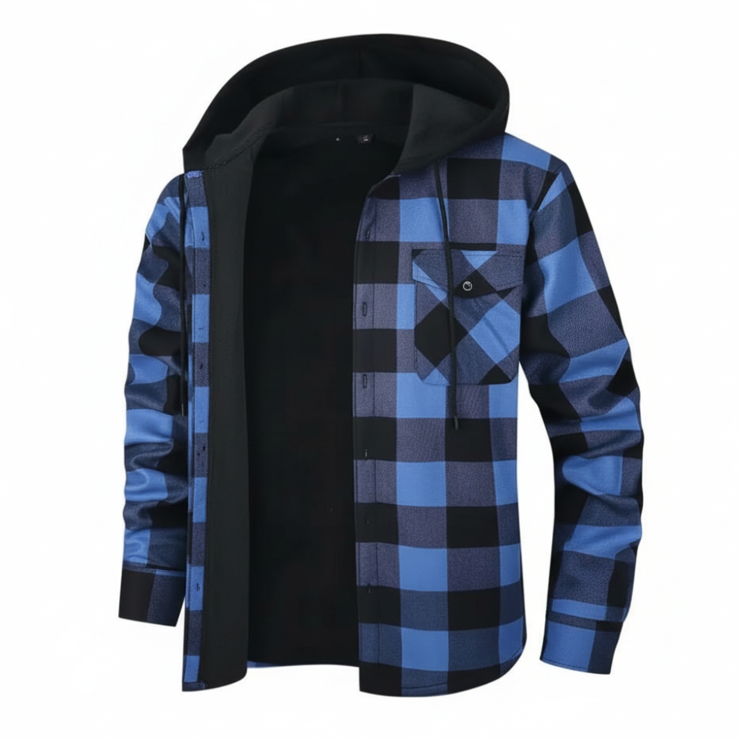 Thermal Flannel Plaid Winter Jacket With Pockets For Men