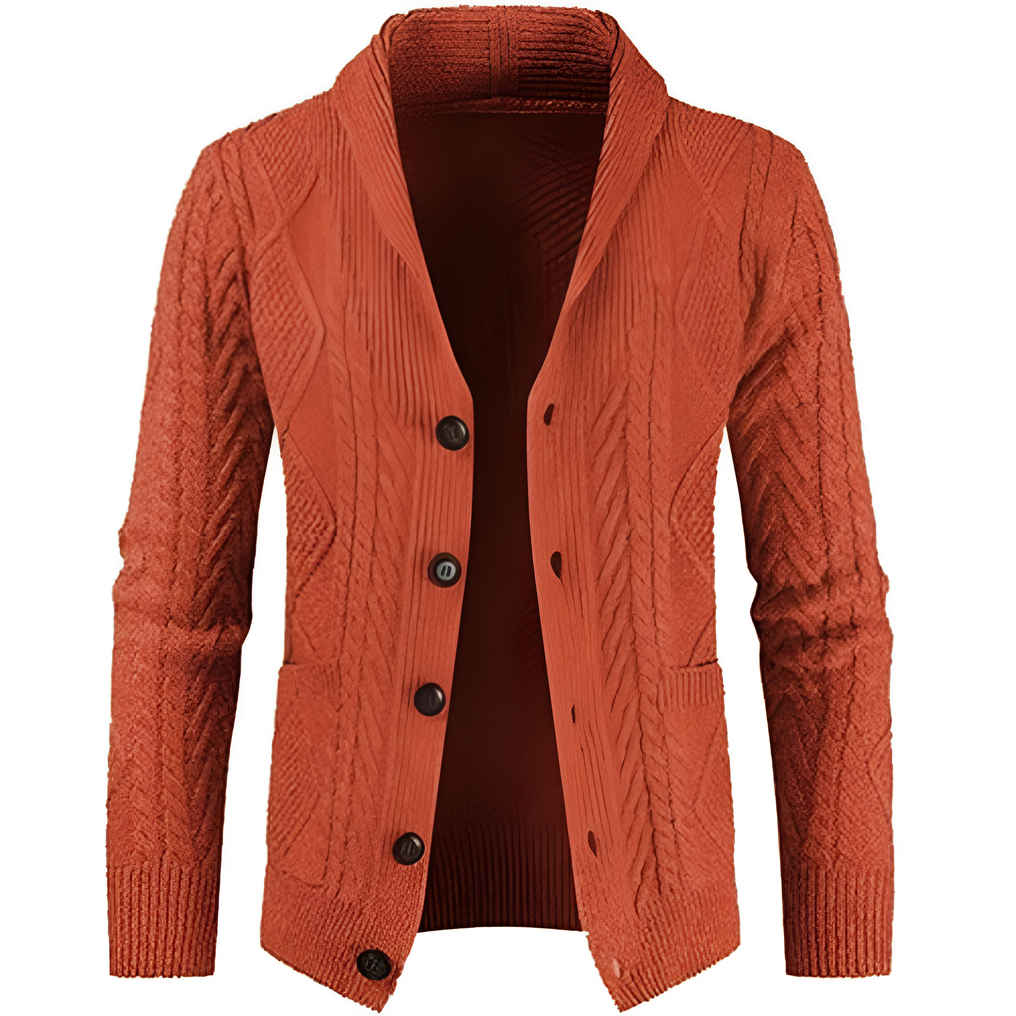 Men's Casual Wool Blend Cardigan Sweaters Long Sleeve Shawl Collar Buttons Down Cable Knit Sweater