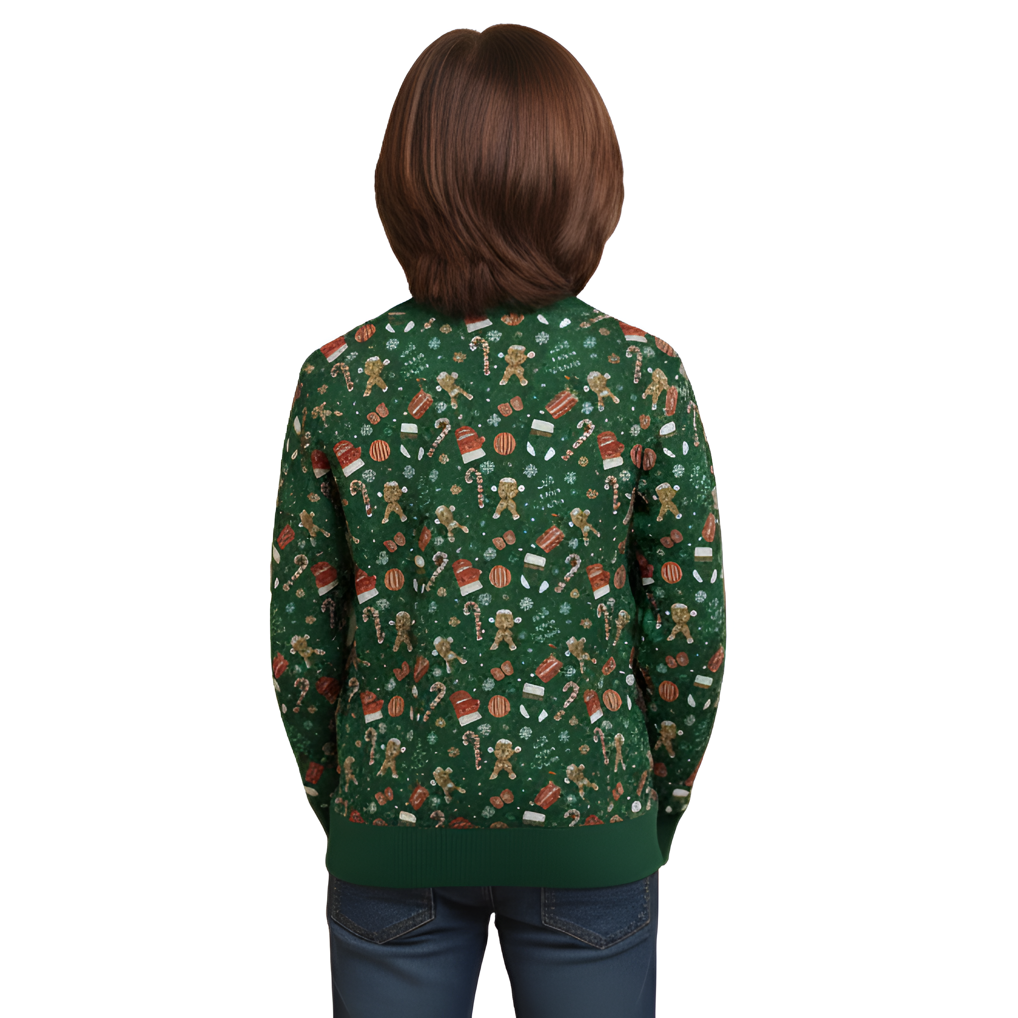 Christmas Ugly Sweater For Kids With Dog Graphic And Festive Pattern