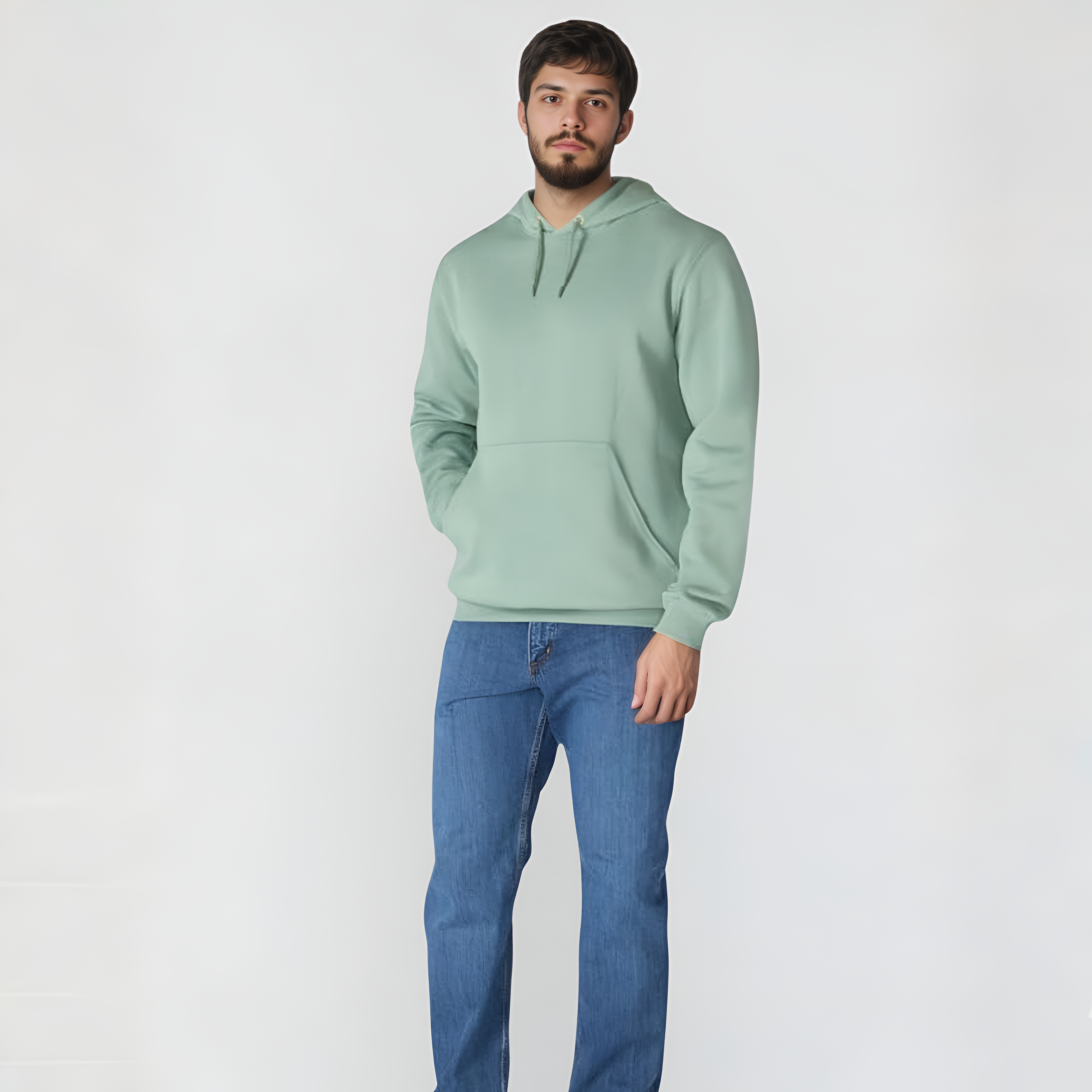 Midweight Pullover Hoodie with Graphic Logo Sleeve