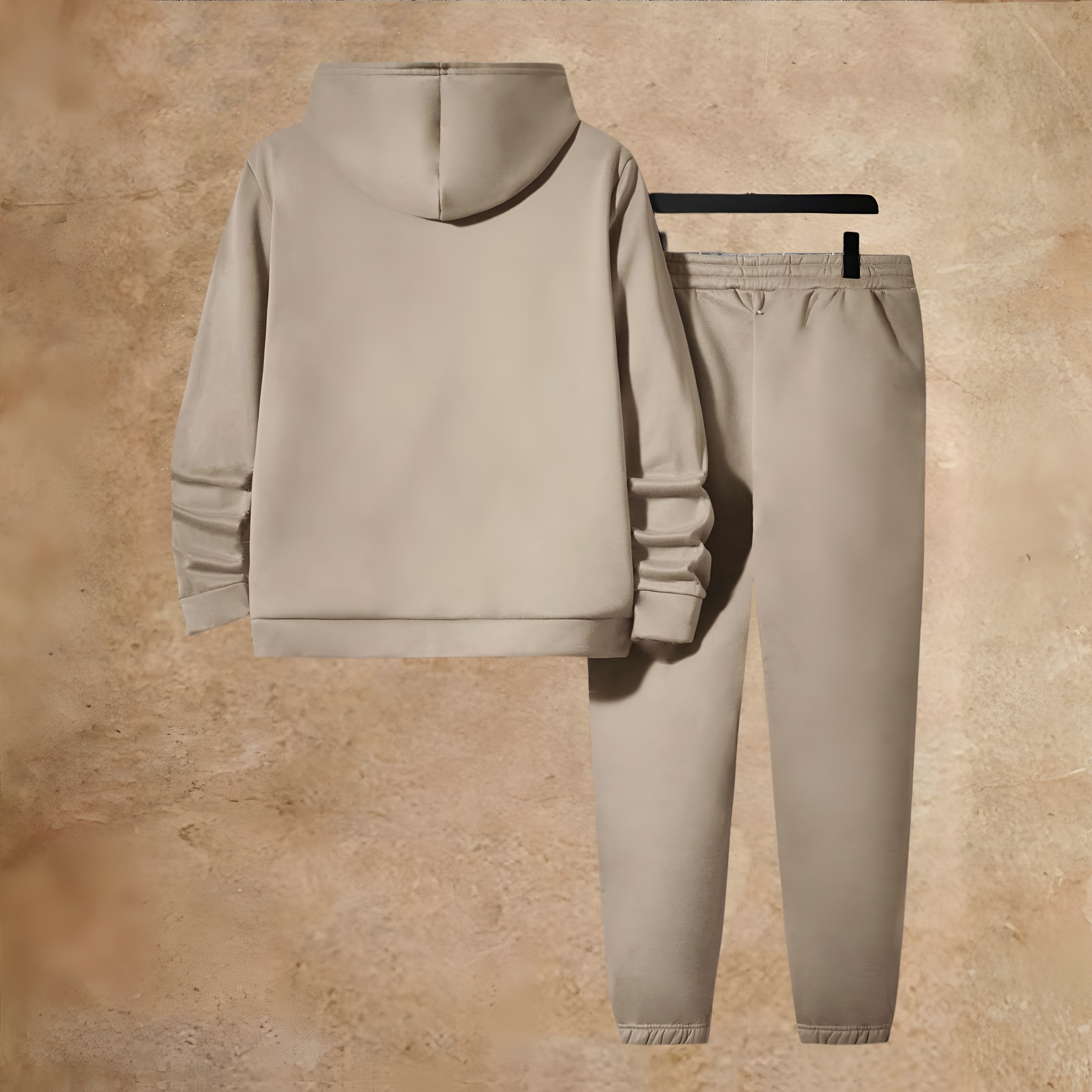 Unisex Kangaroo Pocket Hoodie And Sweatpants Set For Couples
