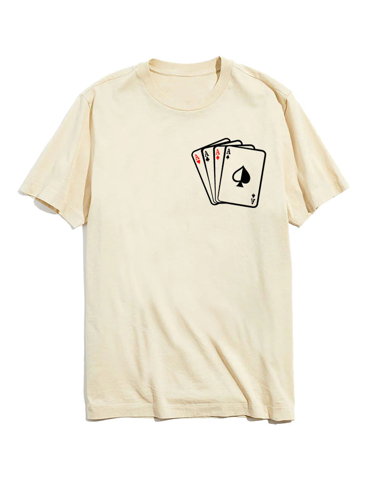 4 Aces of Pokers Graphic T-Shirt-Vacay Outfit