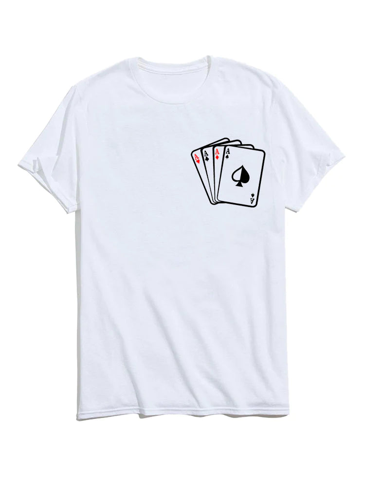 4 Aces of Pokers Graphic T-Shirt-Vacay Outfit