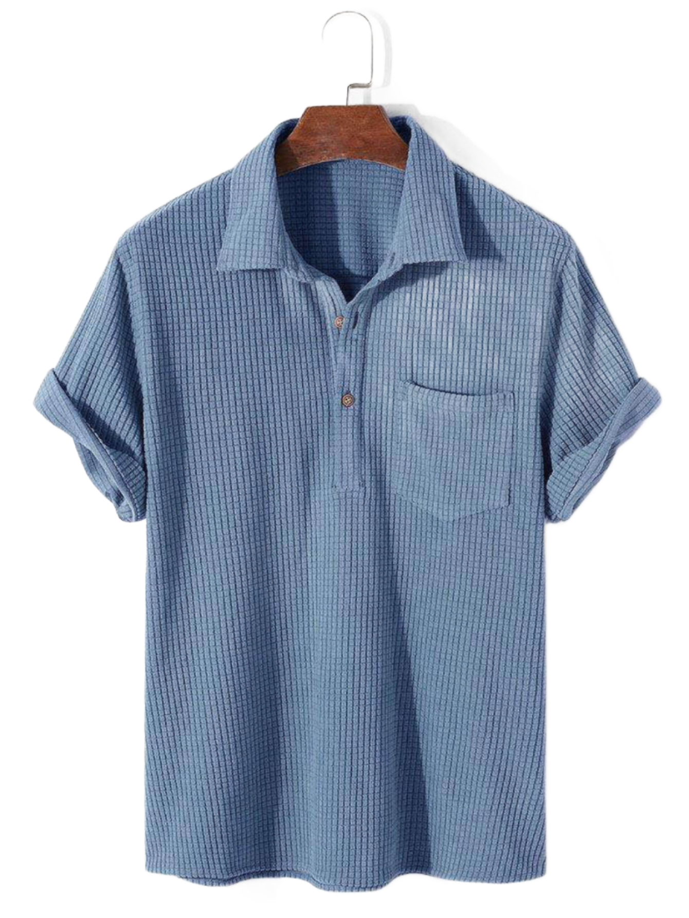 Classic Casual Shirt With Textured Pattern-Vacay Outfit