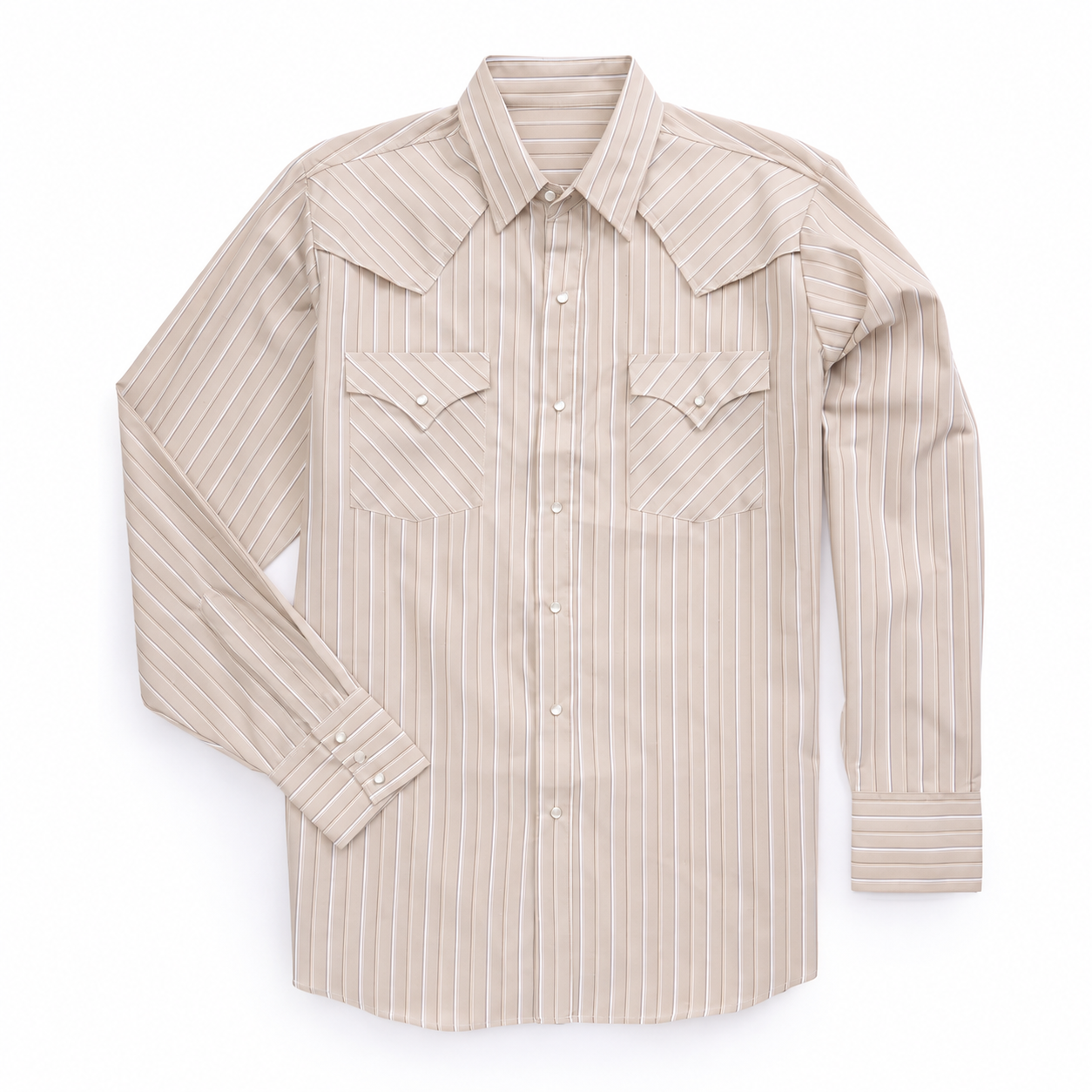 Long Sleeve Striped Vented Western Shirt For Men