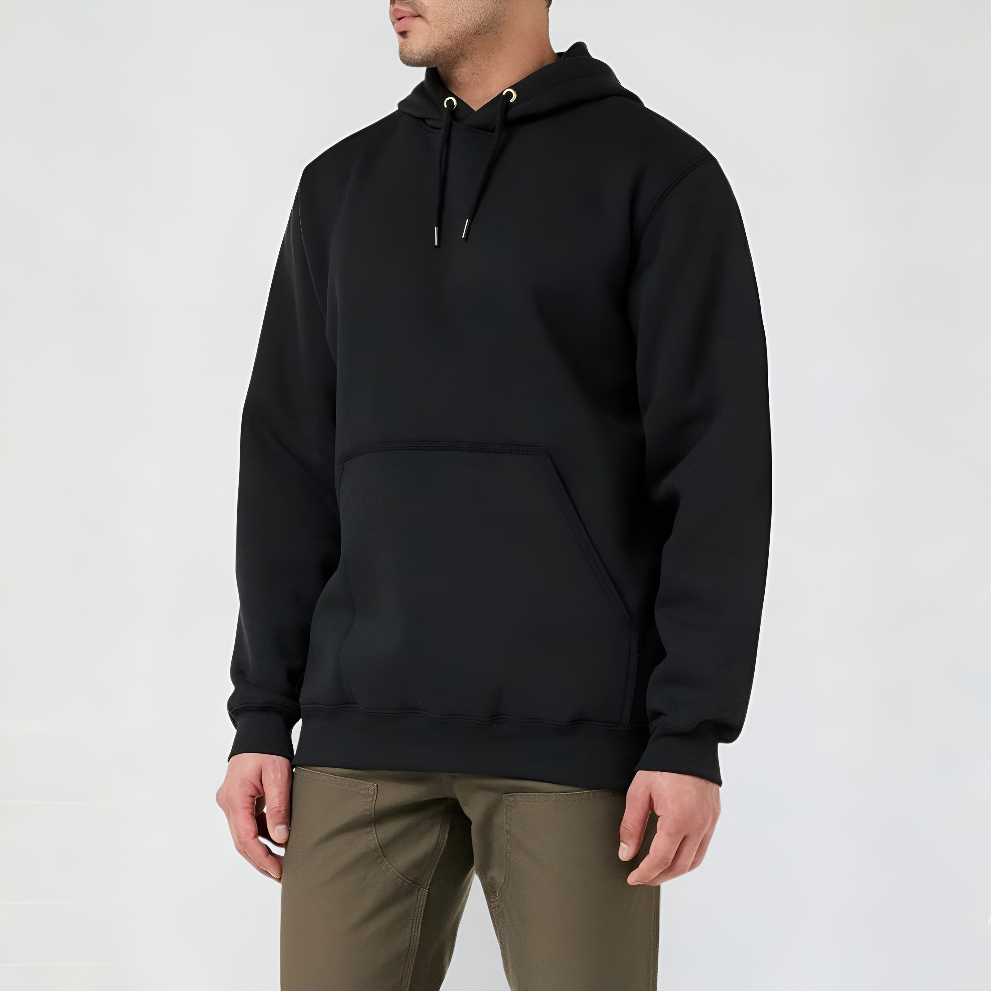 Midweight Pullover Hoodie with Graphic Logo Sleeve