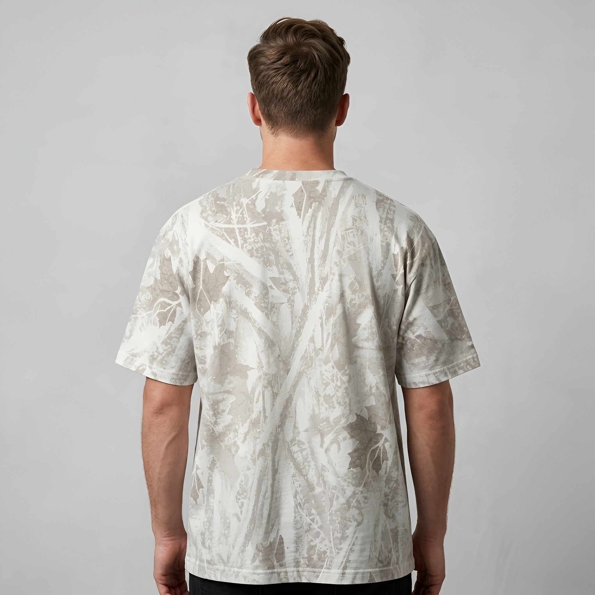 Loose Fit Round Collar Short Sleeve T Shirt For Men
