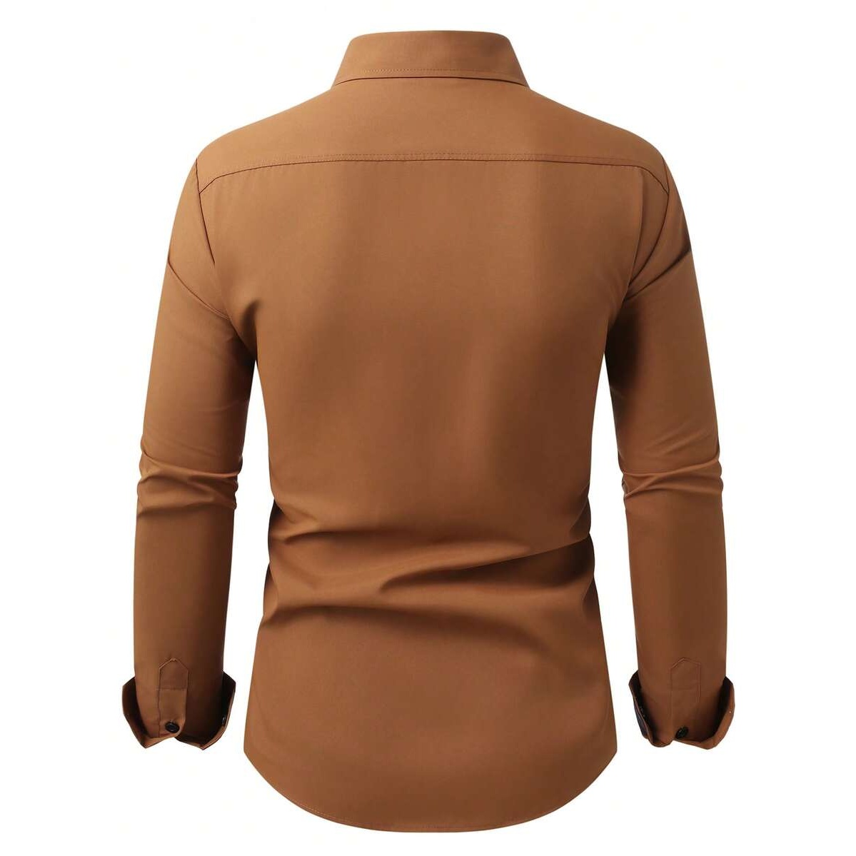 Solid Colored Front Pocket Long Sleeve Shirt
