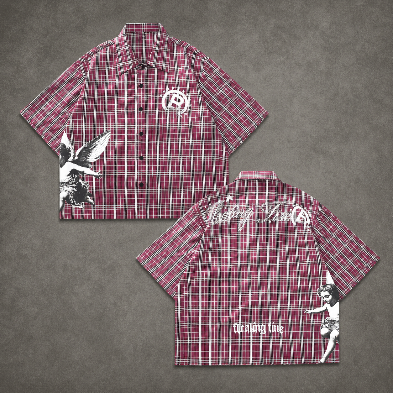 Casual Short Sleeve Retro Loose Plaid Shirt For Women