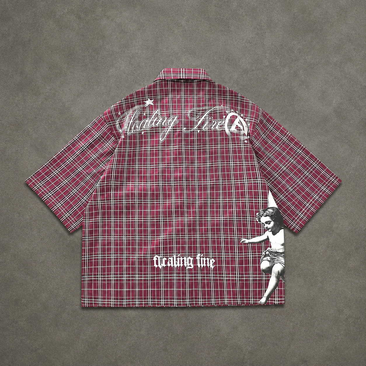 Casual Short Sleeve Retro Loose Plaid Shirt For Women