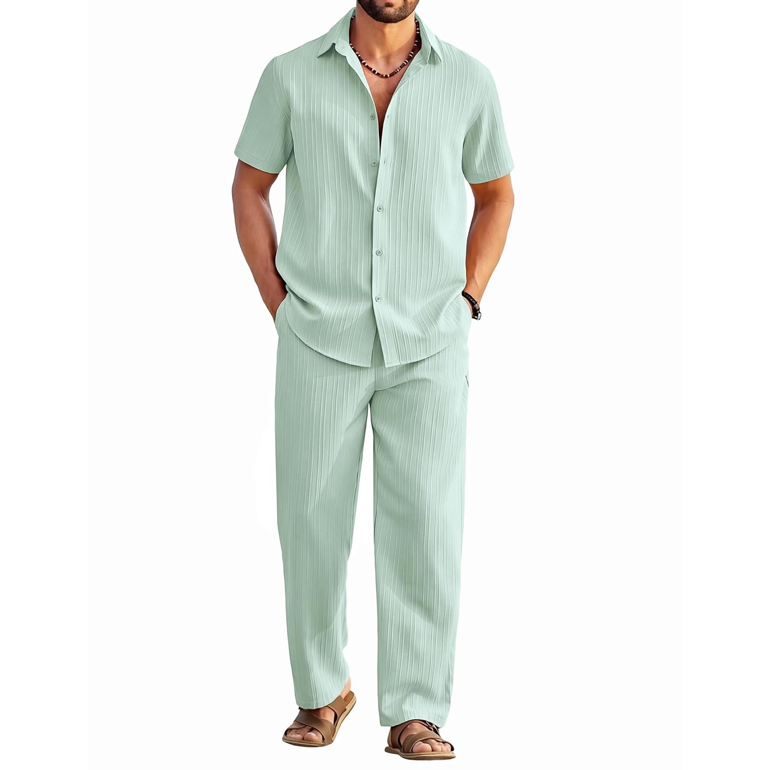 Casual Summer Beach Pants And Shirt Set Shirt Set For Men