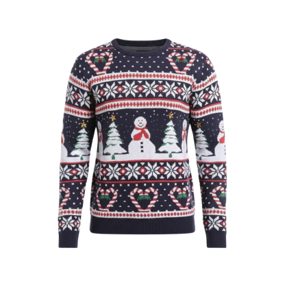 Ugly Christmas Sweater With Santa Design Print