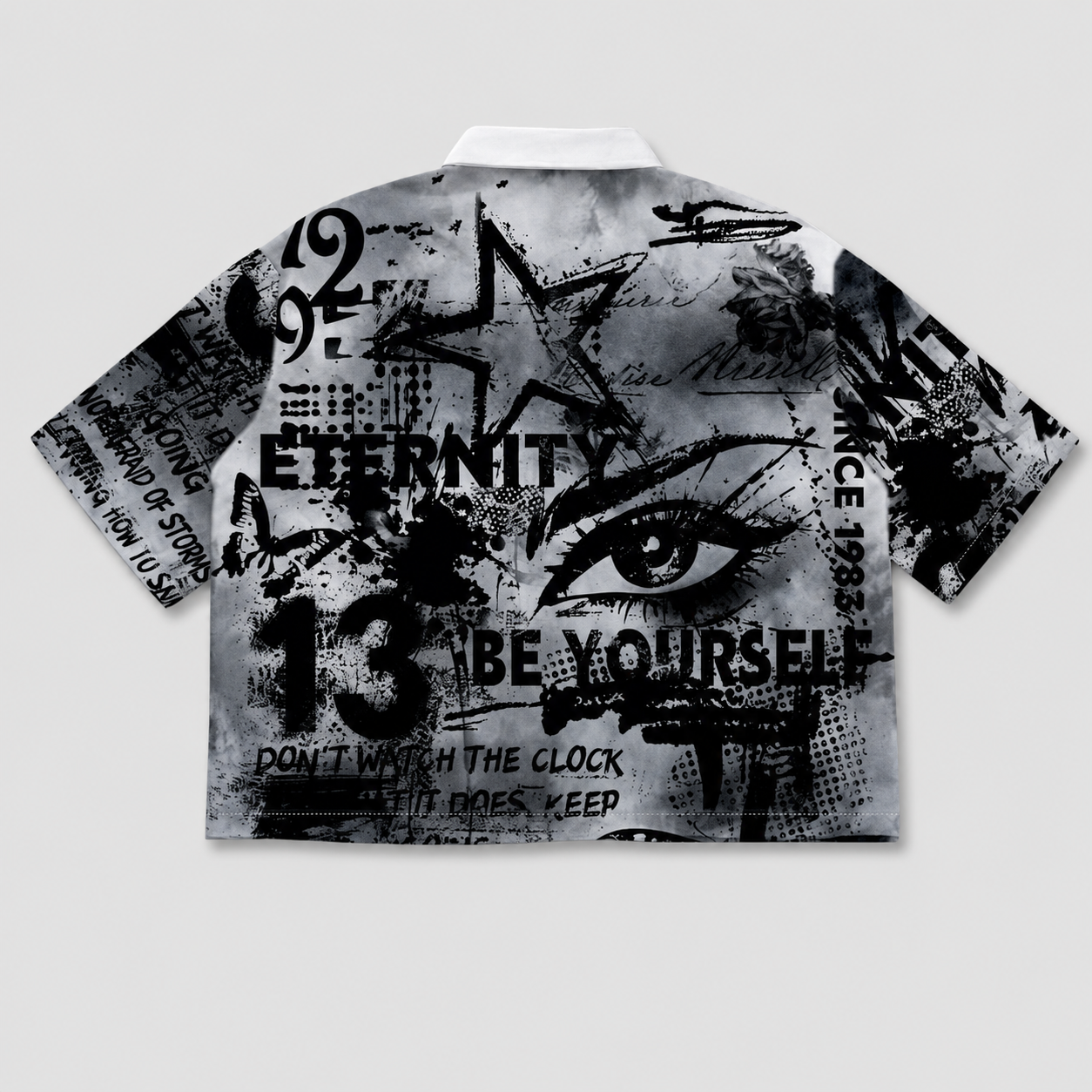 Streetwear Loose Fit Graphic Print Short Sleeve Casual Shirt For Men