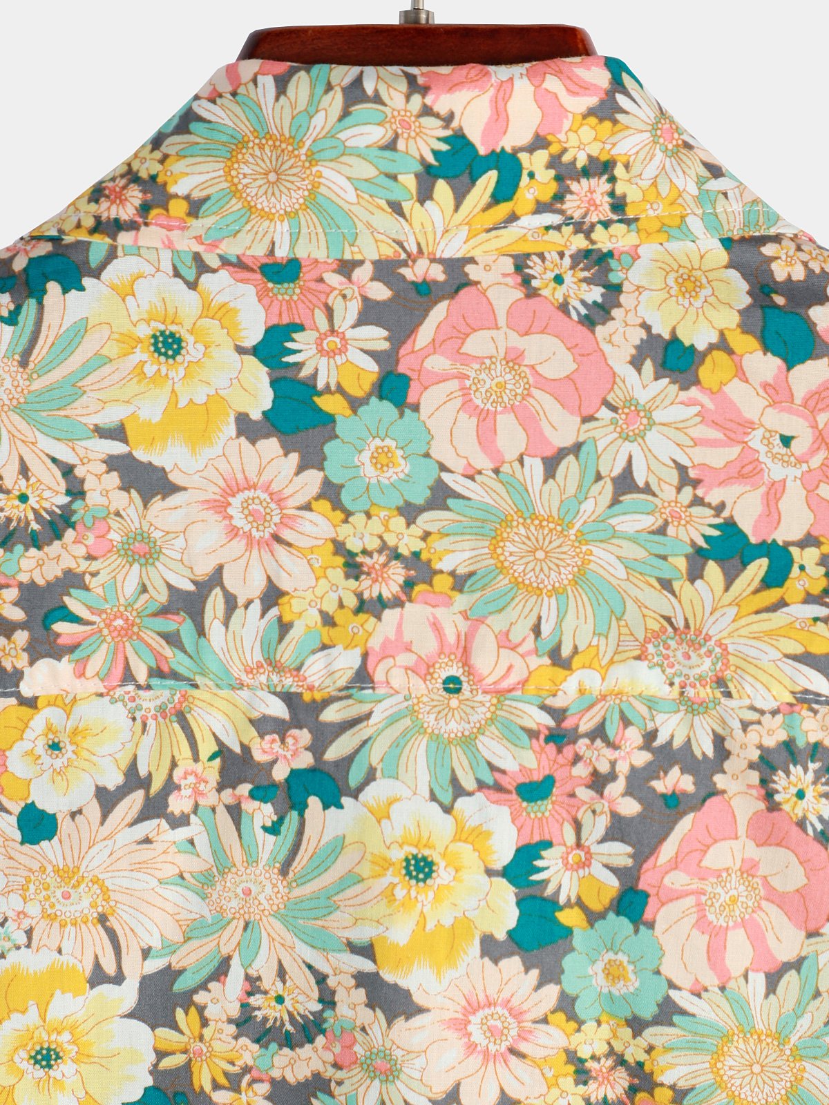 Men Striped And Floral Short Sleeve Shirts-Vacay Outfit