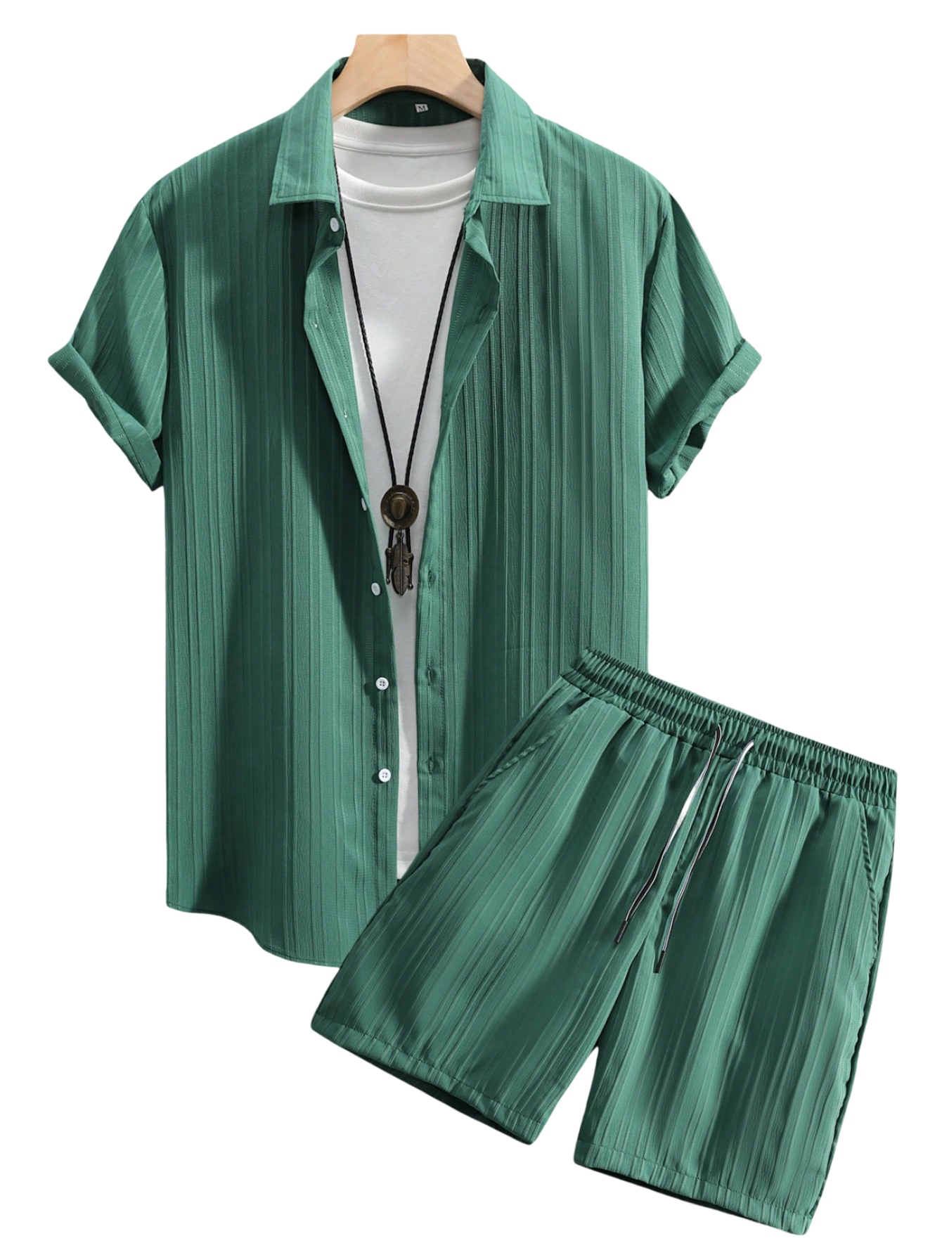 Monochrome Moods Shirt and Shorts Combo Set-Vacay Outfit