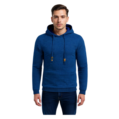 Men Hooded Sweatshirt With Long Sleeves And Drawstring Design