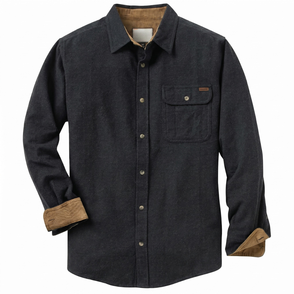 Sleeve And Button Down Flannel Shirt Long Sleeve For Men