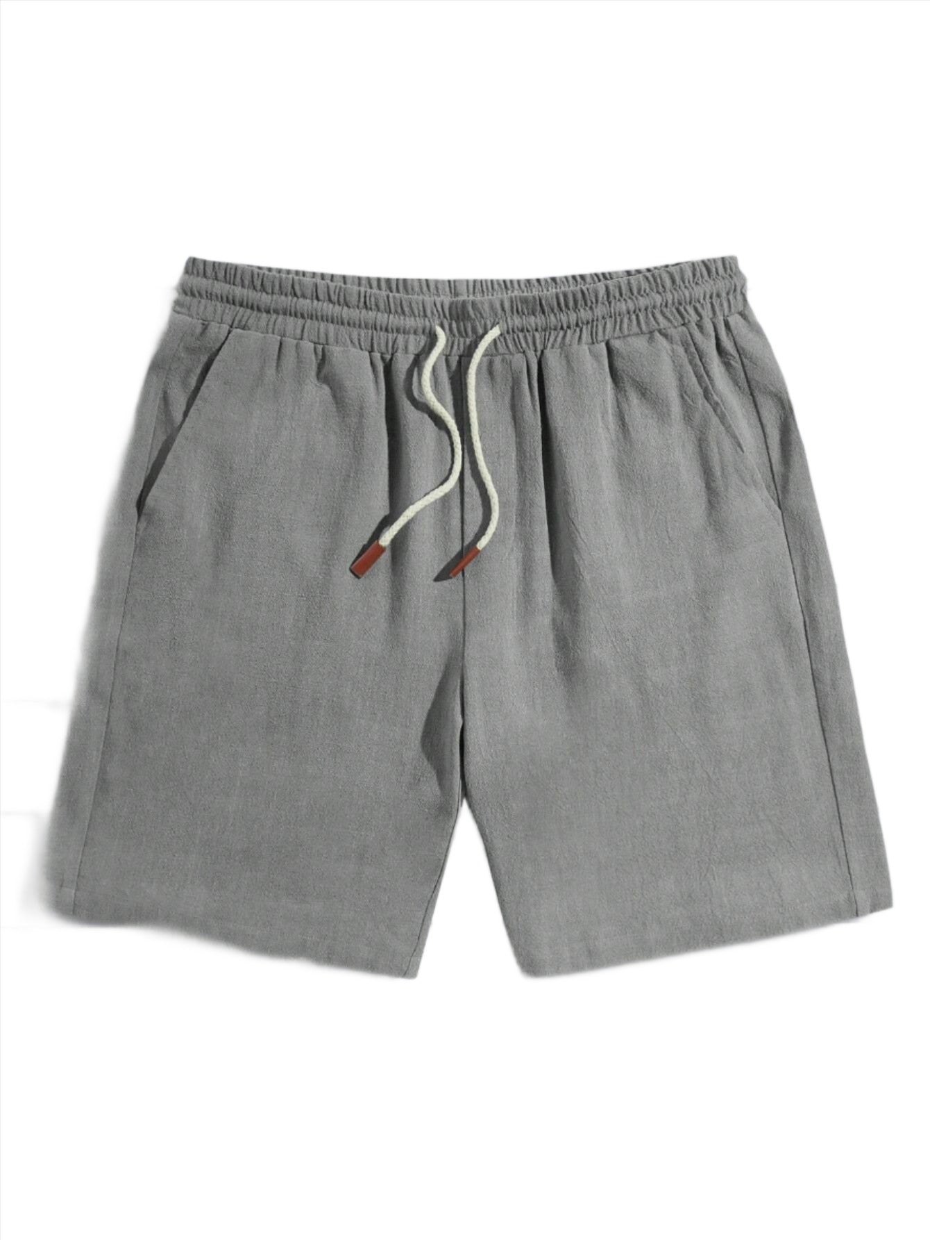 Linen Textured Drawstring Shorts-Vacay Outfit