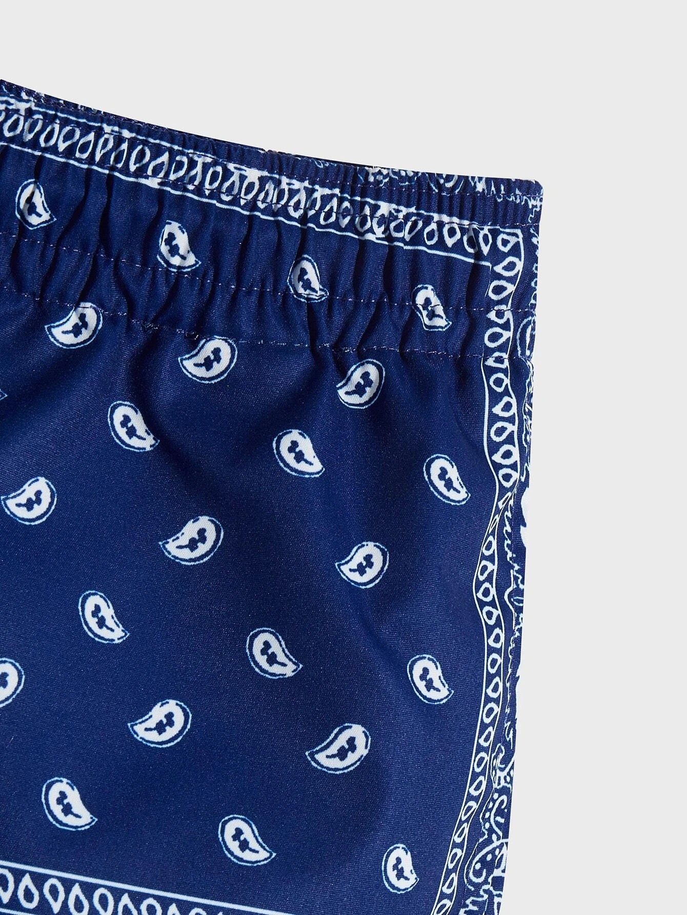 Paisley Bandana Print Shorts-Vacay Outfit