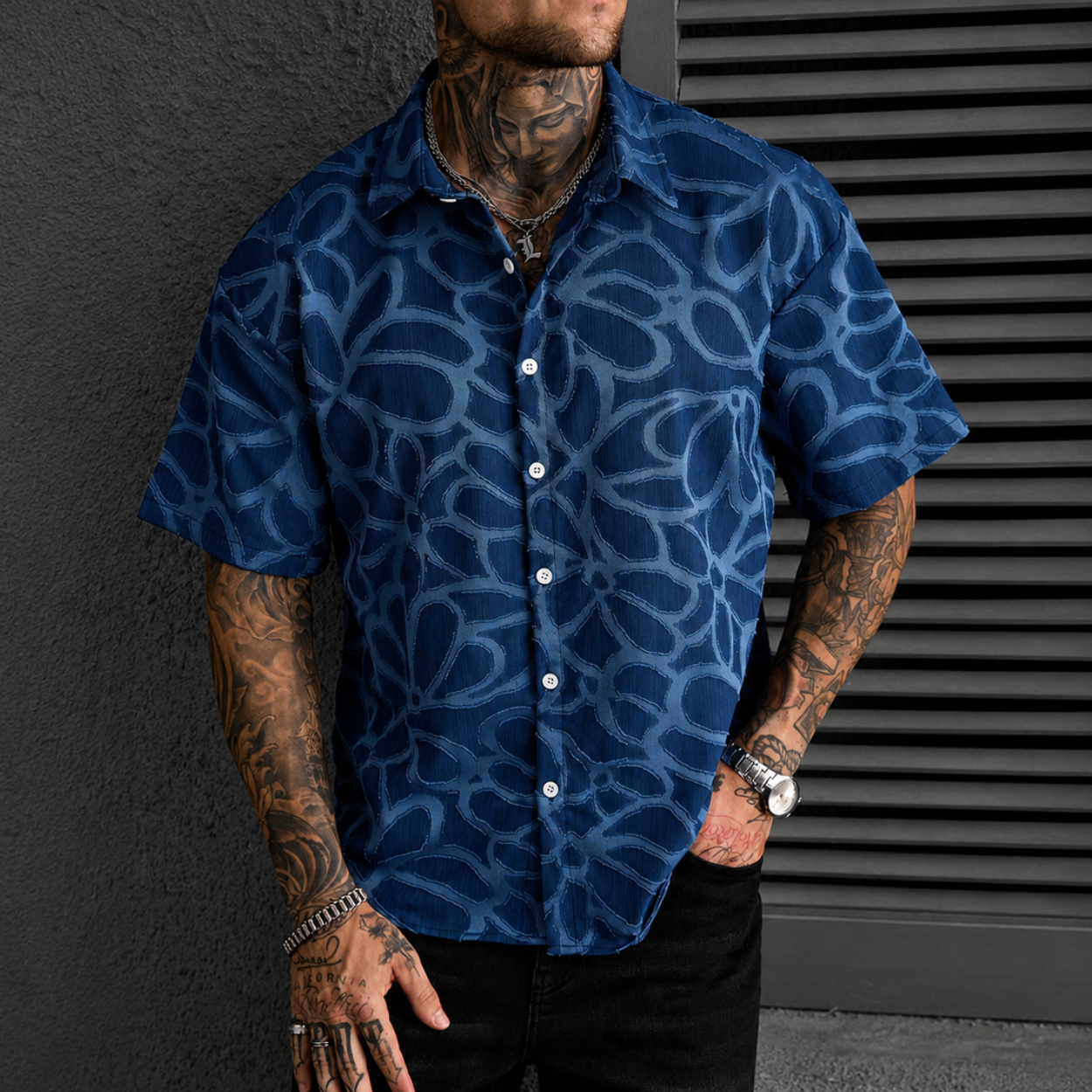 Casual Retro Checkered Short Sleeve Shirt For Men