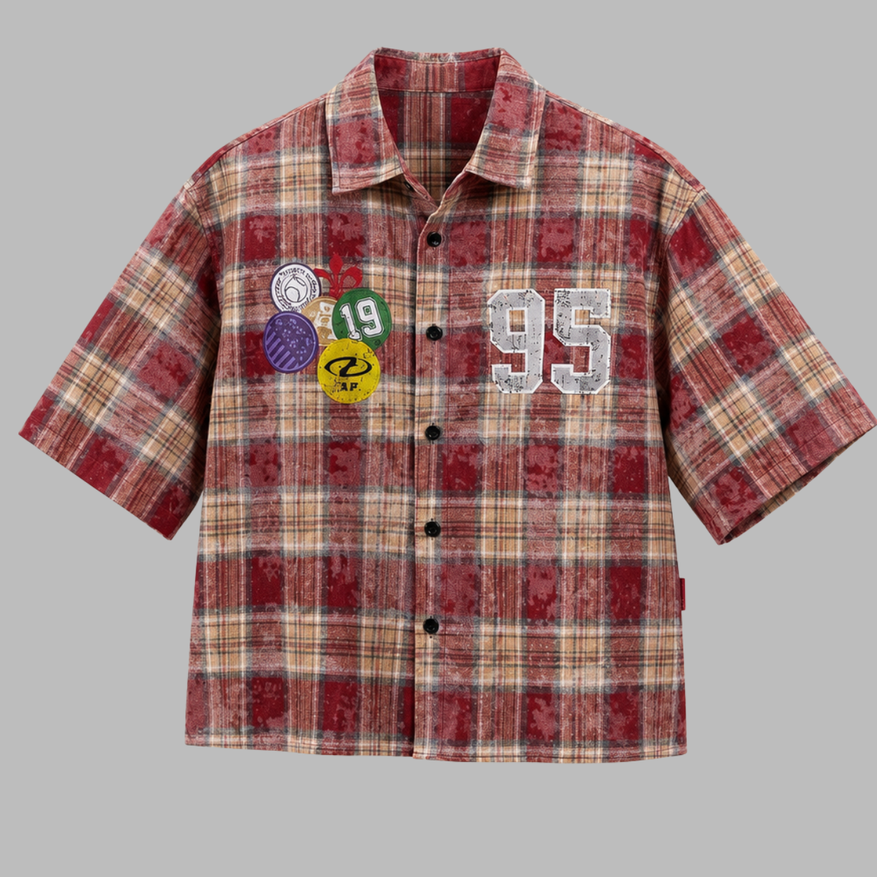 Casual Plaid Printed Shirt For Streetwear For Men